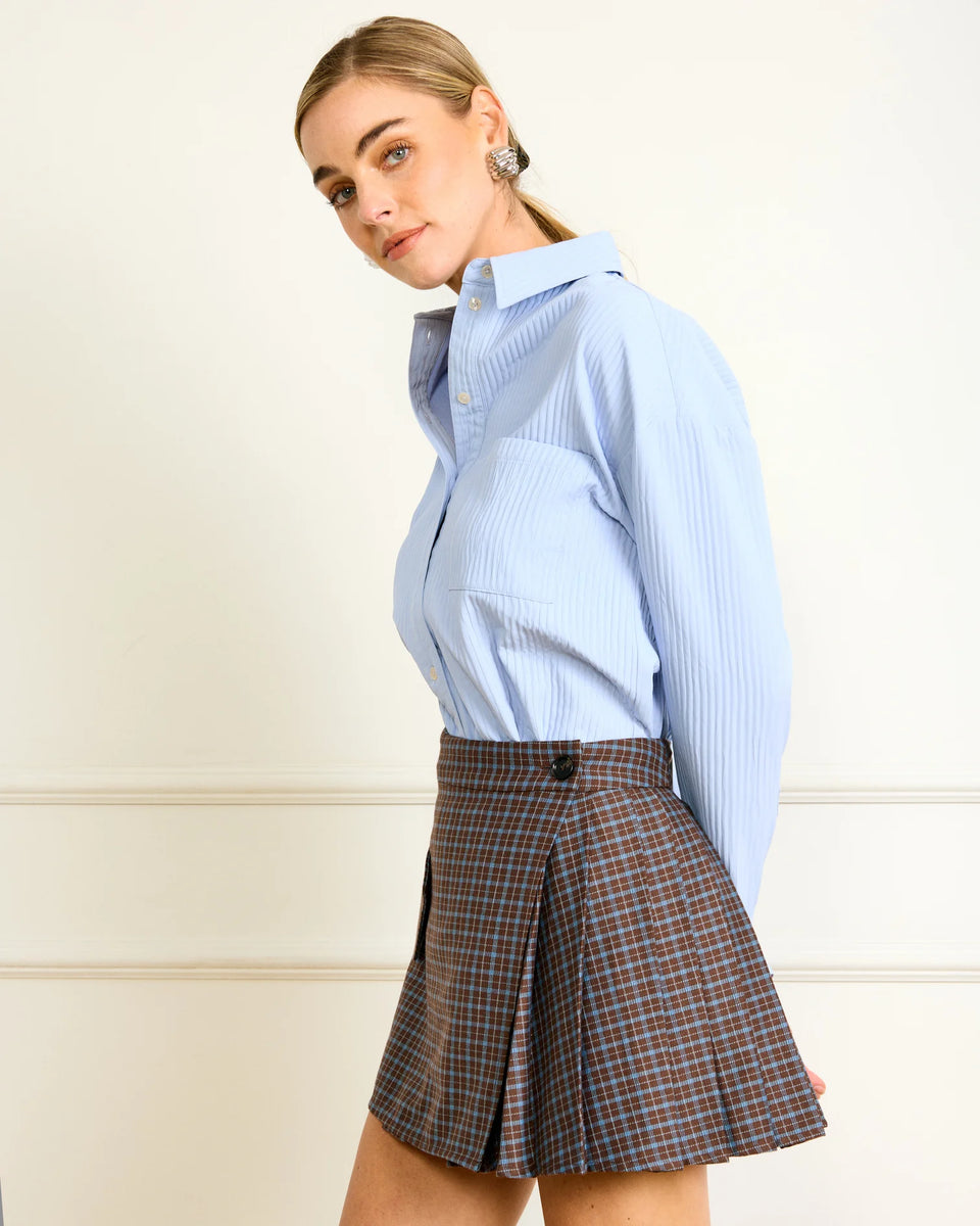 Line & Dot Zadie Pleated Mini Skirt – Green Eyed Daisy