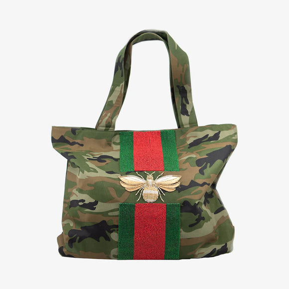 Tiana Designs Stripe and Bee Tote Bag