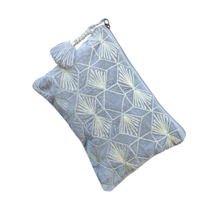 Chloe & Lex Large Gray Diamonds Pouch