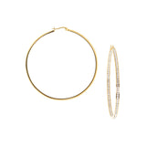 Marlyn Schiff Jewelry Large Pave Hoop Earrings