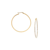 Marlyn Schiff Jewelry Medium Pave Hoop Earrings