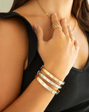 Marlyn Schiff Crystal Starburst Hinged Bangle