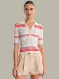 525 America Calla: Striped Polo Top