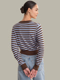525 America Jordan: Striped Cropped Cardigan