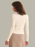 525 America Tabitha Crochet Collar Long Sleeve Henley Top