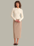 525 America Tabitha Crochet Collar Long Sleeve Henley Top