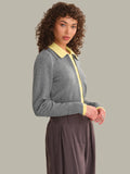525 America Priscilla Faux Double Layer Polo Cardigan