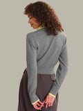 525 America Priscilla Faux Double Layer Polo Cardigan