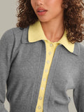525 America Priscilla Faux Double Layer Polo Cardigan