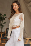 Milio Milano Drop Stitch Knit Crop Sweater