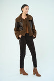 Marrakech Trisha Distressed Suede Sherpa Jacket