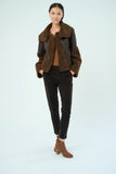 Marrakech Trisha Distressed Suede Sherpa Jacket