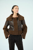 Marrakech Trisha Distressed Suede Sherpa Jacket