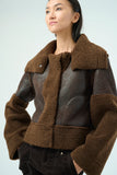 Marrakech Trisha Distressed Suede Sherpa Jacket