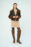 Marrakech Trisha Distressed Suede Sherpa Jacket