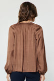 Current Air Pleated Long Sleeve Blouse