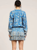 Current Air Floral Printed Pleated Mini Dress