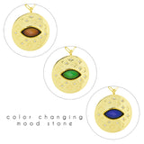 Marlyn Schiff Large Mood Stone Medallion Necklace