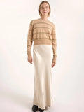 BRODIE Simone Lurex Stripe Cashmere Crew Neck Sweater