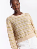 BRODIE Stripe Mix Stitch Crew Sweater