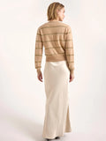 BRODIE Simone Lurex Stripe Cashmere Crew Neck Sweater