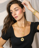 Marlyn Schiff Large Mood Stone Medallion Necklace