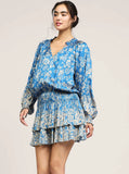 Current Air Floral Printed Pleated Mini Dress