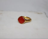 RAM 24K Gold Cornelian Ring