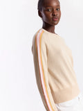 BRODIE Geo Sleeve Crew Neck Sweater