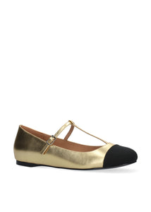 Bibi Lou Gold Daniella Ballerina Pumps