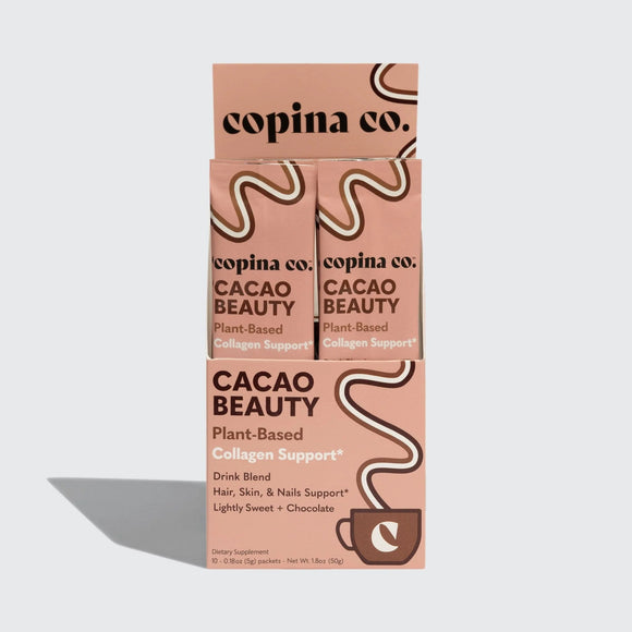 Copina Co. Cacao Beauty Plant-Based Collagen Support Drink Blend Stick Packs