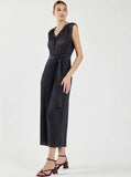 Current Air Pleated Sleeveless Button Front Jumpsuit