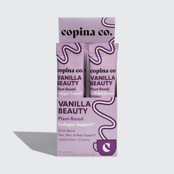 Copina Co. Vanilla Beauty Plant-Based Collagen Support Creamer Blend Stick Packs