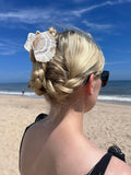 Solar Eclipse Hand-painted Seashell Golden Sand Claw Hair Clip | Eco-Friendly