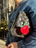 Solar Eclipse Hand-painted Apple Bag Charm + Keychain | Eco-Friendly