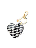 Solar Eclipse Hand-painted Polka Dot Heart Bag Charm + Keychain | Eco-Friendly