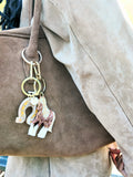 Solar Eclipse Hand-painted Horse Bag Charm + Keychain