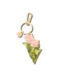 Solar Eclipse Hand-painted Vintage Tulips Bag Charm + Keychain