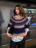 Autumn Cashmere Chunky Fair Isle Crew Sweater