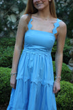 MOON RIVER Scallop Midi Dress
