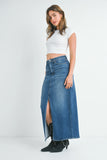 Just Black Denim Stretch Classic Midi Skirt