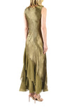 Komarov Ruffled Trimmed Gown