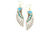 Nahua Cream & Turquoise Chems Earring