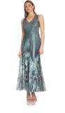 Komarov S/L Long Dress Shibori Sage