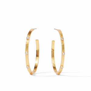 Julie Vos Crescent Stone Hoop Earrings Large