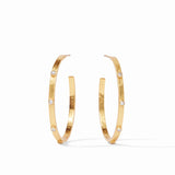 Julie Vos Crescent Stone Hoop Earrings Large