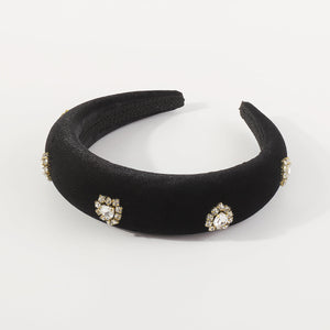 Velvet Halo Crystal Heart Padded Headband