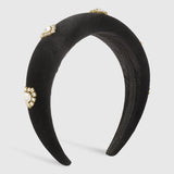 Velvet Halo Crystal Heart Padded Headband