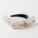 Rhinestone Mesh Bow Headband