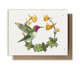 Small Victories Anna's Hummingbird & Yellow Larkspur Plantable Herb Seed Card